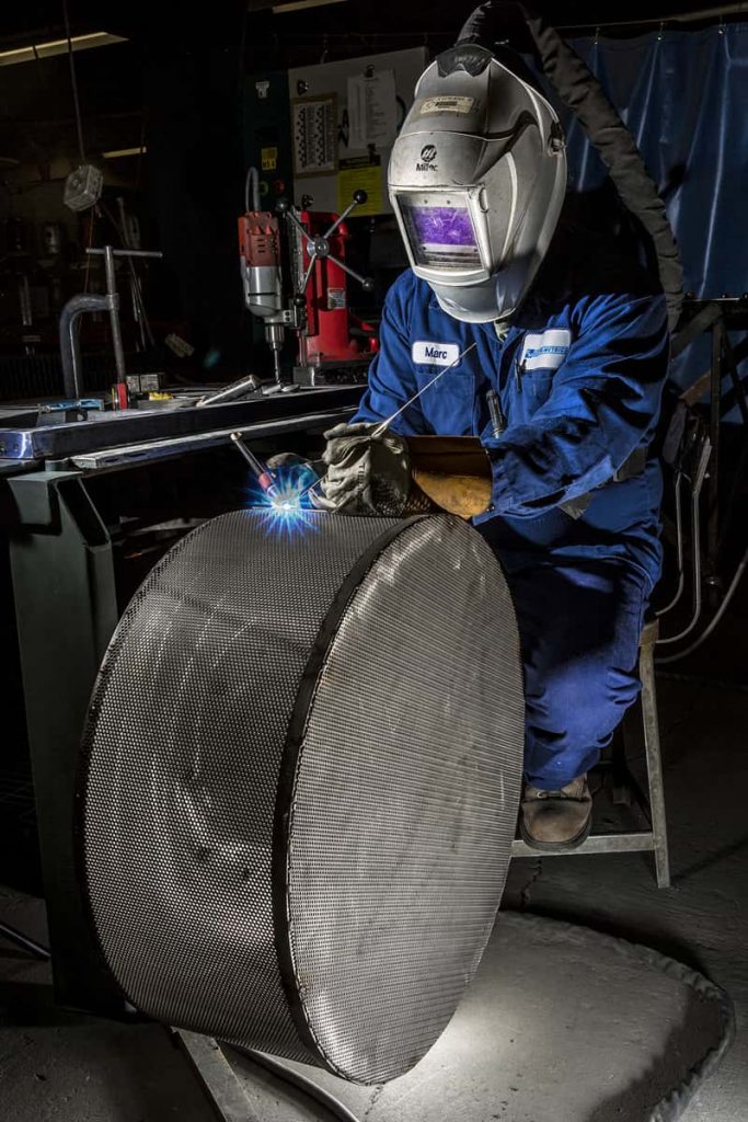person welding