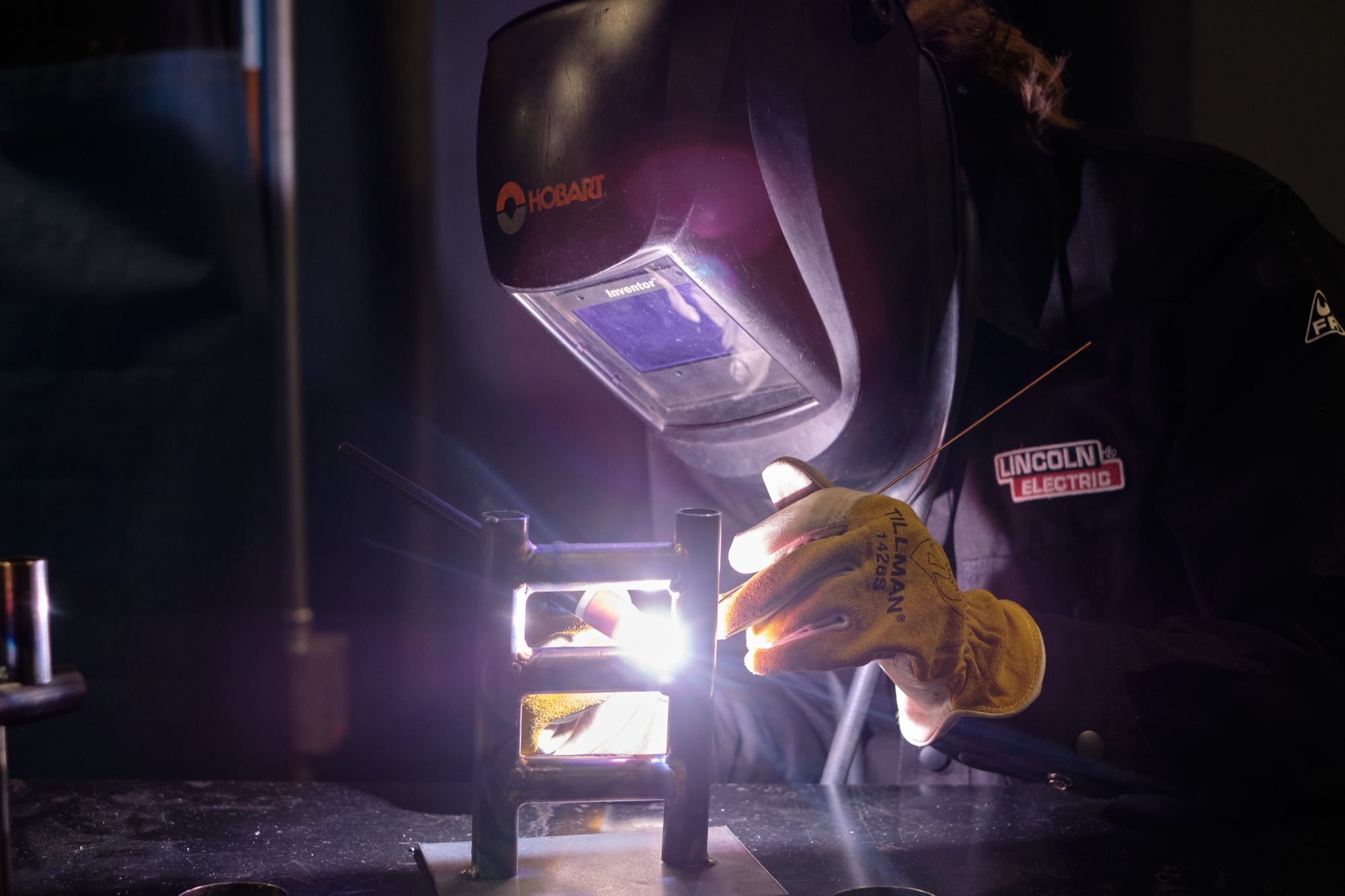 Student welding
