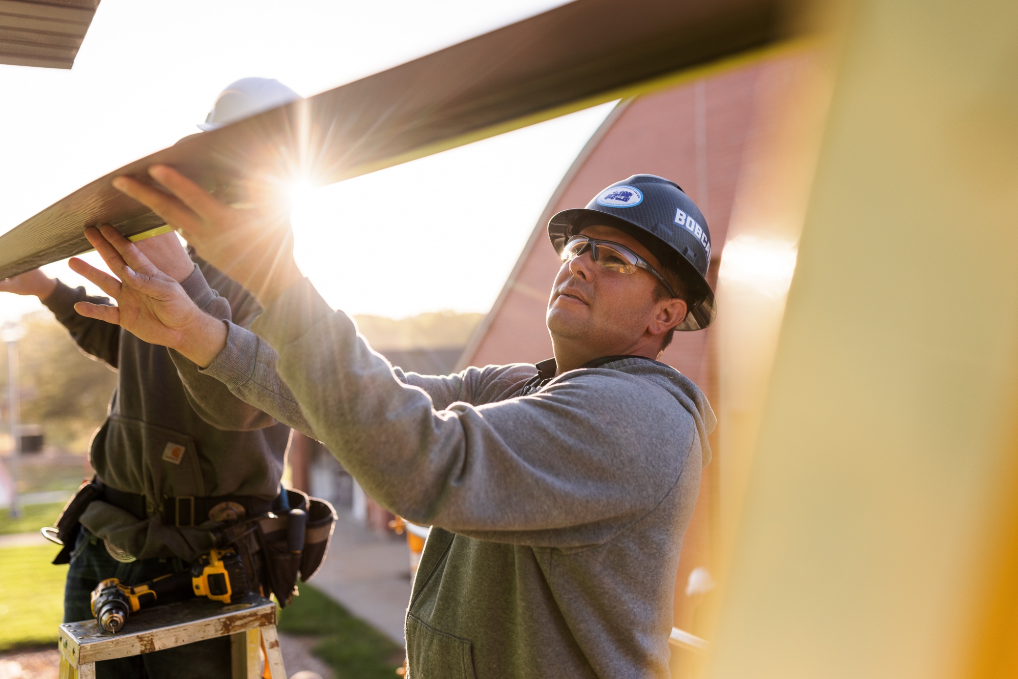 SCC Construction program instructor and students